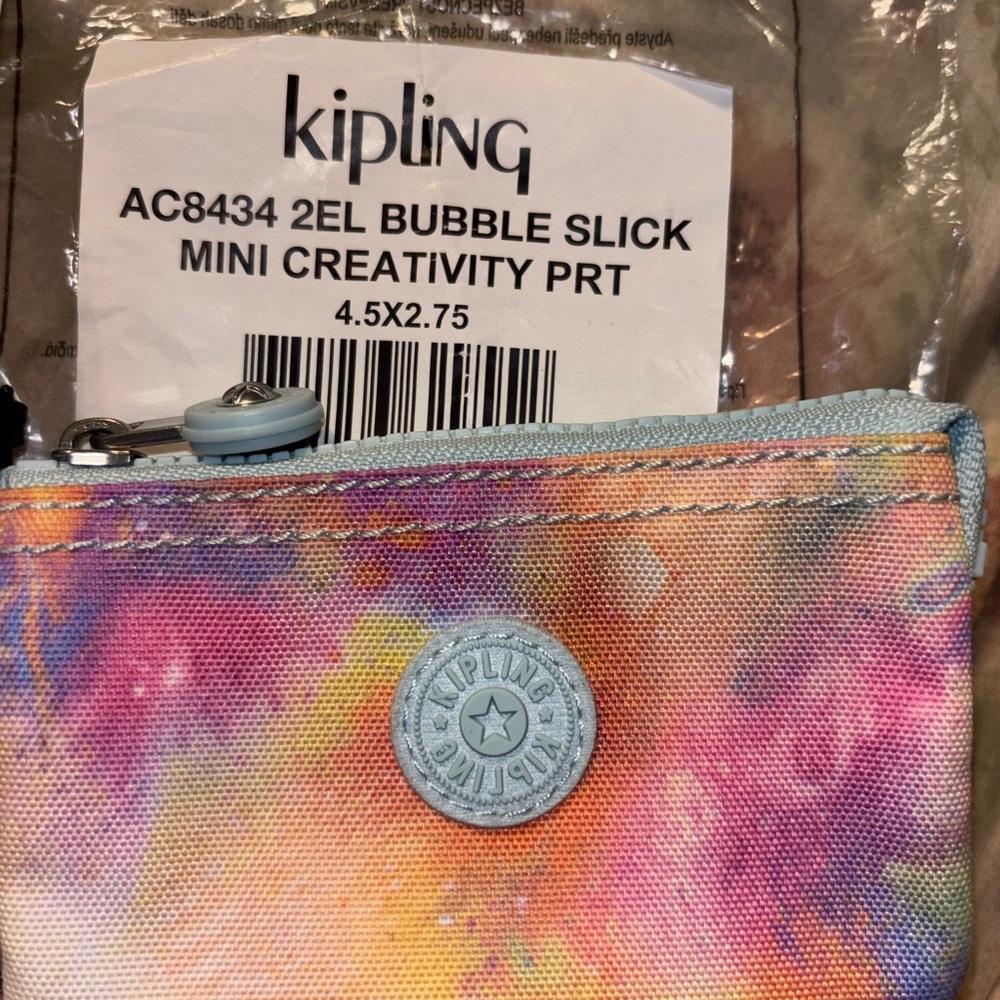 Kipling Mini Creativity bubble slick Pouch nwt NWT - image 2